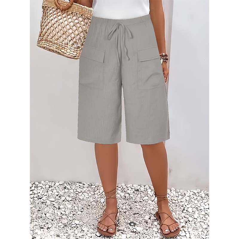 （S-4XL）Women's Casual Drawstring Capri Shorts