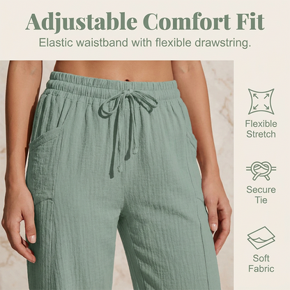 ⏰🔥LIMITED TIME 50% OFF! 👖 Women’s Solid-Color Pleated Cotton-Linen Cropped Pants – Lightweight, Breathable & Perfect for Casual Summer Outfits ✨🌿