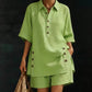 ⏳Time-Limited Special⏰Women's Summer Relaxed Fit Top and Shorts Set