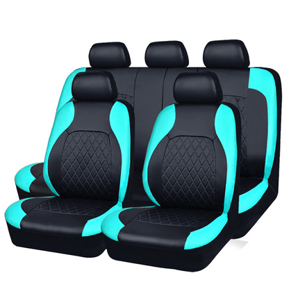 🔥Over 50,000 Sold 🚗 9-Piece Quilted Faux Leather Seat Covers – Car Interior Accessory ⏰