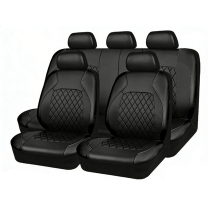🔥Over 50,000 Sold 🚗 9-Piece Quilted Faux Leather Seat Covers – Car Interior Accessory ⏰