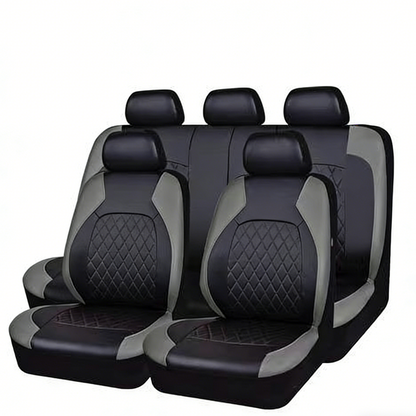 🔥Over 50,000 Sold 🚗 9-Piece Quilted Faux Leather Seat Covers – Car Interior Accessory ⏰