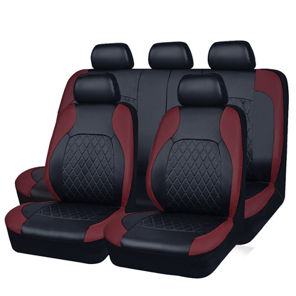 🔥Over 50,000 Sold 🚗 9-Piece Quilted Faux Leather Seat Covers – Car Interior Accessory ⏰