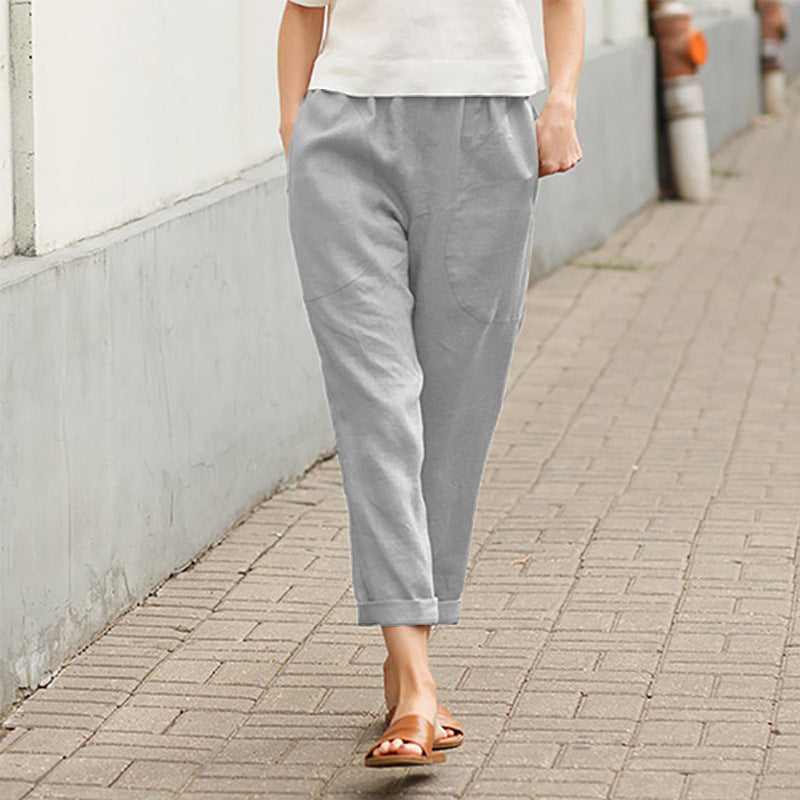 🔥Summer Hot Selling-Linen-cotton women's large size loose pants