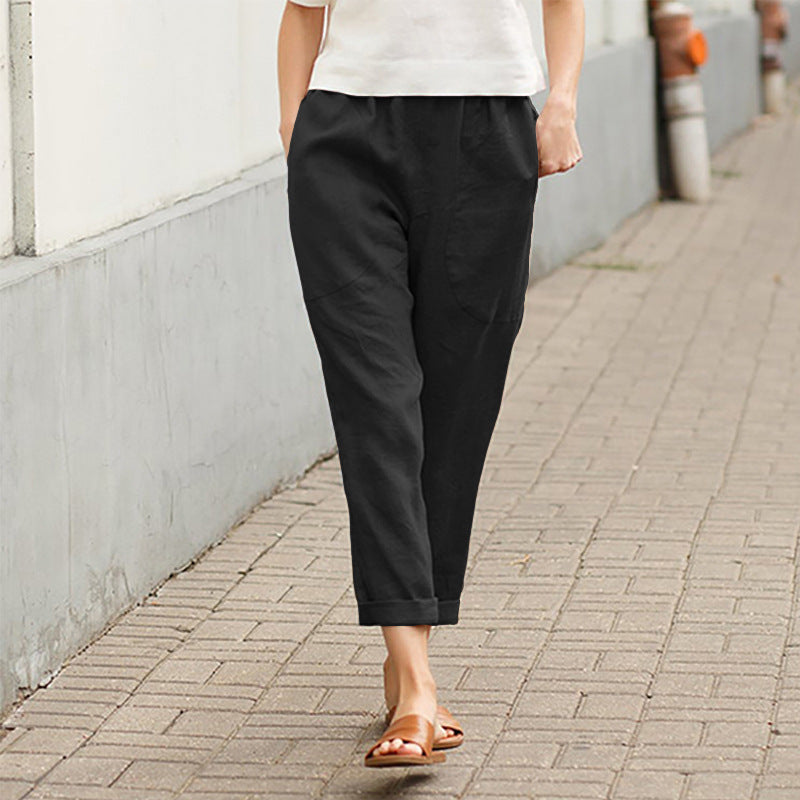 🔥Summer Hot Selling-Linen-cotton women's large size loose pants