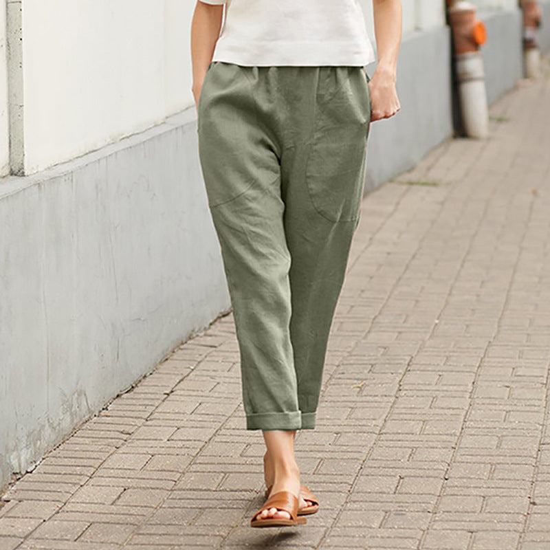 🔥Summer Hot Selling-Linen-cotton women's large size loose pants