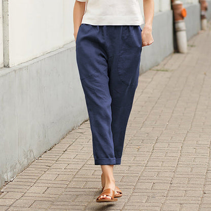 🔥Summer Hot Selling-Linen-cotton women's large size loose pants