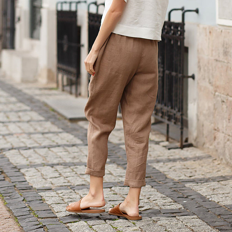 🔥Summer Hot Selling-Linen-cotton women's large size loose pants