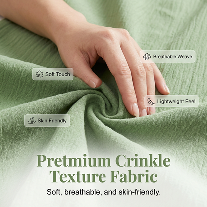 👖 50% OFF NOW!🌿 Women's Casual Solid-Color Loose-Fitting Pants – High-Waisted Wide Leg & Crinkle Texture – Comfy Lounge Trousers ✨