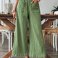 👖 50% OFF NOW!🌿 Women's Casual Solid-Color Loose-Fitting Pants – High-Waisted Wide Leg & Crinkle Texture – Comfy Lounge Trousers ✨