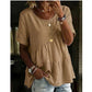 ✨BIG SALE ALERT✨☀️Trendy Must-Have💥Up To 50% OFF!Women's Short Sleeve Tiered Tunic Top – Soft breathable fabric, elegant layered style, all-match outfit✅