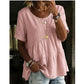 ✨BIG SALE ALERT✨☀️Trendy Must-Have💥Up To 50% OFF!Women's Short Sleeve Tiered Tunic Top – Soft breathable fabric, elegant layered style, all-match outfit✅