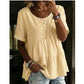 ✨BIG SALE ALERT✨☀️Trendy Must-Have💥Up To 50% OFF!Women's Short Sleeve Tiered Tunic Top – Soft breathable fabric, elegant layered style, all-match outfit✅