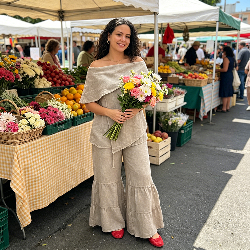 🎊Hot Summer Sale🎊🌟50K+ Sold!🧡50% OFF! Women's Casual Two-Piece Loose Fit Set – Soft comfy, relaxed fit, easy everyday wear🌷