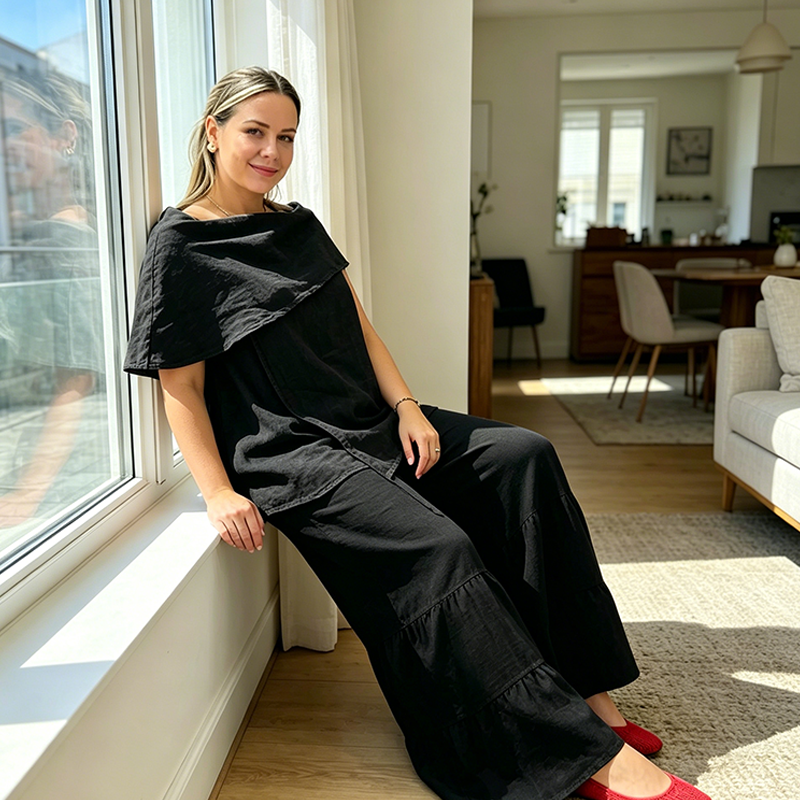 🎊Hot Summer Sale🎊🌟50K+ Sold!🧡50% OFF! Women's Casual Two-Piece Loose Fit Set – Soft comfy, relaxed fit, easy everyday wear🌷
