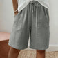 Women's Cotton Linen High-Waist Elastic Shorts