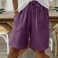 Women's Cotton Linen High-Waist Elastic Shorts