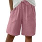 Women's Cotton Linen High-Waist Elastic Shorts