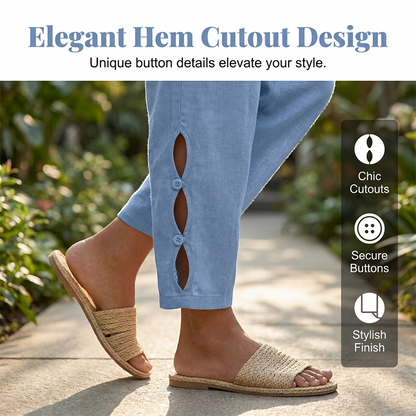 Women's Casual Elastic Waist Pants with Pockets