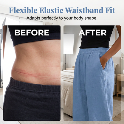 Women's Casual Elastic Waist Pants with Pockets