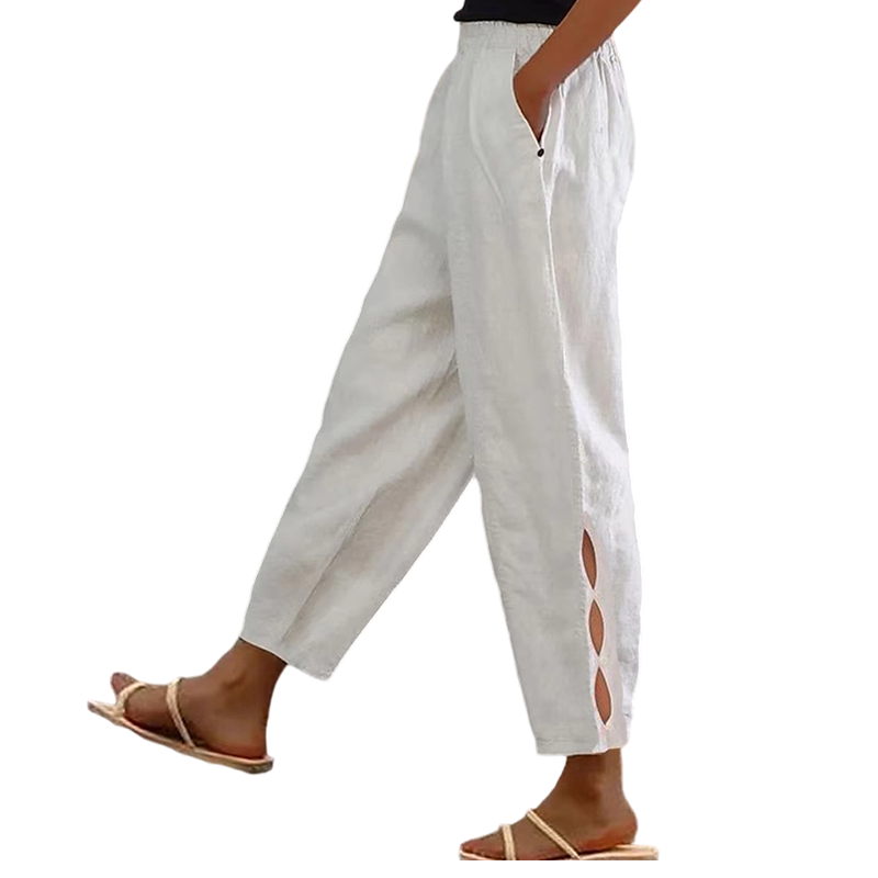 Women's Casual Elastic Waist Pants with Pockets
