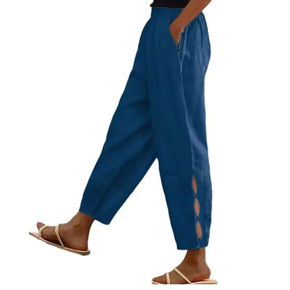 Women's Casual Elastic Waist Pants with Pockets