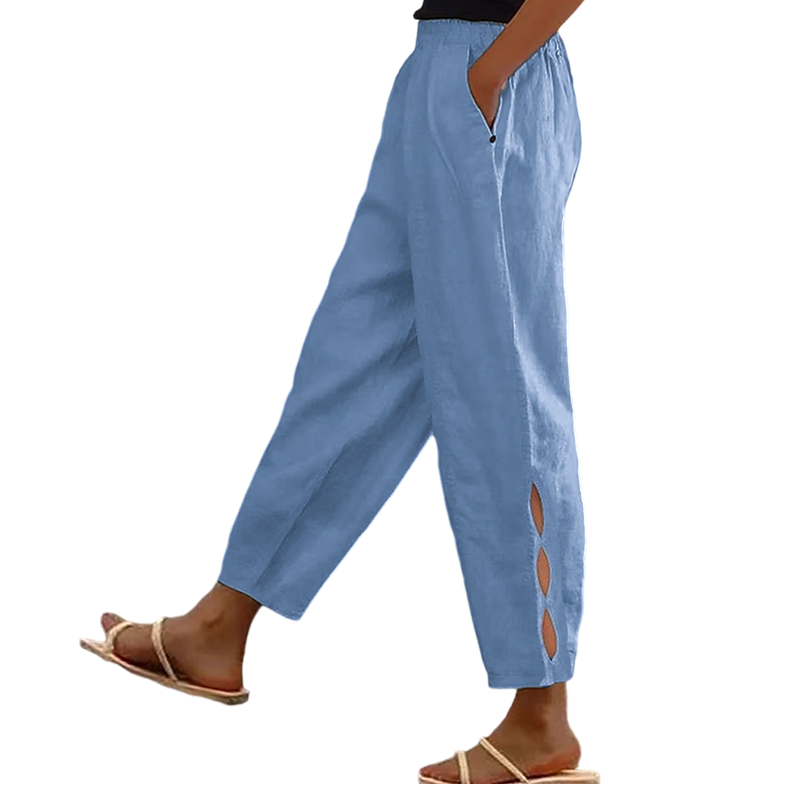 Women's Casual Elastic Waist Pants with Pockets