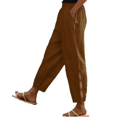Women's Casual Elastic Waist Pants with Pockets