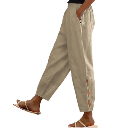 Women's Casual Elastic Waist Pants with Pockets
