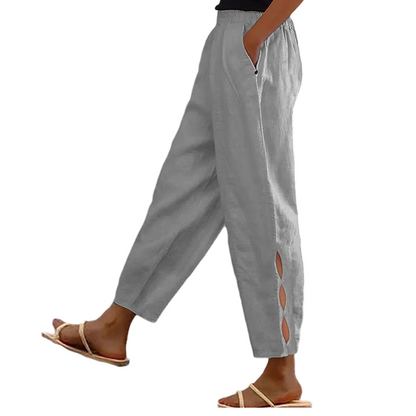 Women's Casual Elastic Waist Pants with Pockets