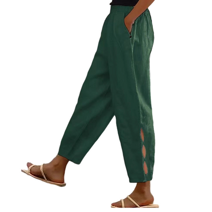 Women's Casual Elastic Waist Pants with Pockets