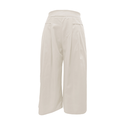 Women's High-Waist Pleated Wide-Leg Culottes