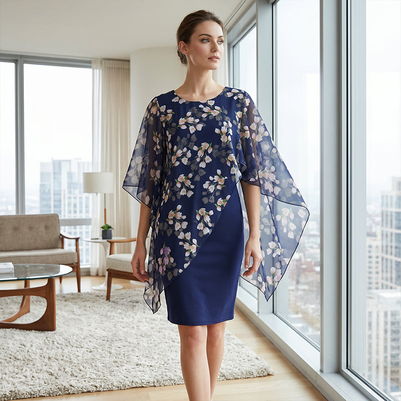 ⏳Time-Limited Special⏰Women's Elegant Floral Print Overlay & Dress Set