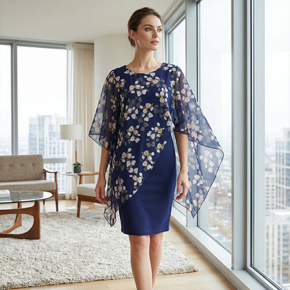 ⏳Time-Limited Special⏰Women's Elegant Floral Print Overlay & Dress Set