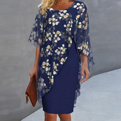 ⏳Time-Limited Special⏰Women's Elegant Floral Print Overlay & Dress Set