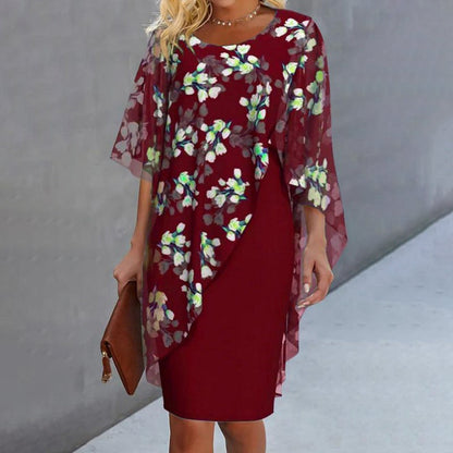 ⏳Time-Limited Special⏰Women's Elegant Floral Print Overlay & Dress Set