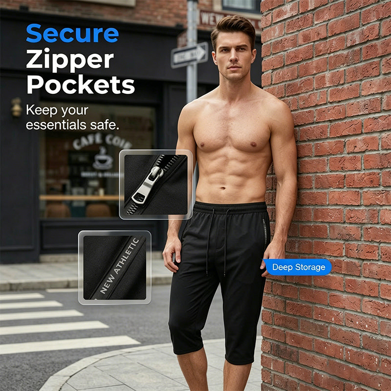 Men's Quick-Dry Athletic Capri Pants