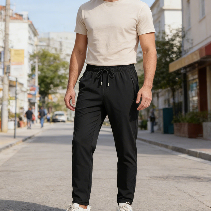 Men's Lightweight Athletic Pants with Zipper Pockets