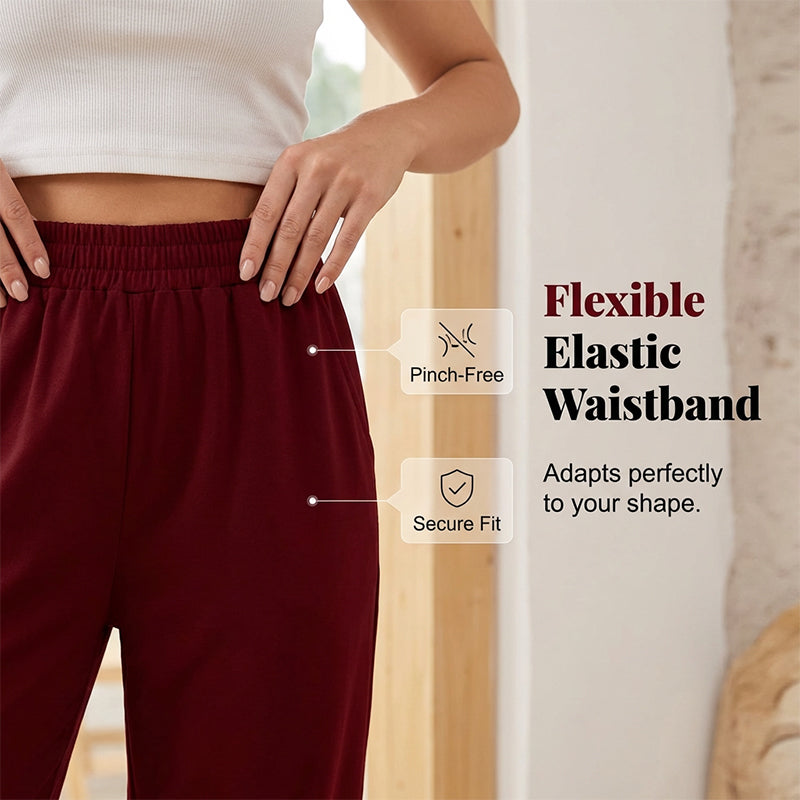 Women's Casual Elastic Waist Capri Pants