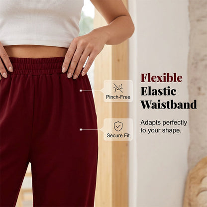 Women's Casual Elastic Waist Capri Pants