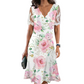 ⚡ 50% OFF NOW! ✨ Women's Floral Print Lace Sleeve Dress