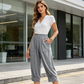 Women's Casual Relaxed Fit Solid Color Pants