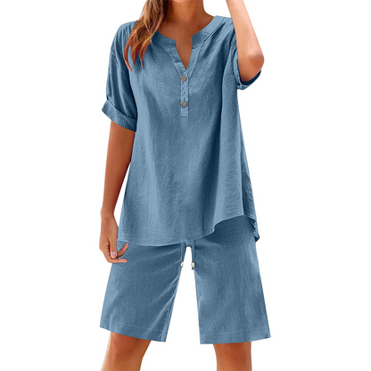 🔥Limited-time offer-Women's Cotton Linen 2-Piece Outfit Set