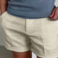 Men's Casual Linen Shorts with Pockets
