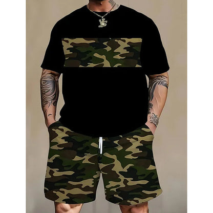 ⏳Time-Limited Special⏰Men's Camouflage Print T-Shirt & Shorts Set