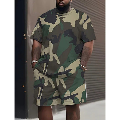 ⏳Time-Limited Special⏰Men's Camouflage Print T-Shirt & Shorts Set