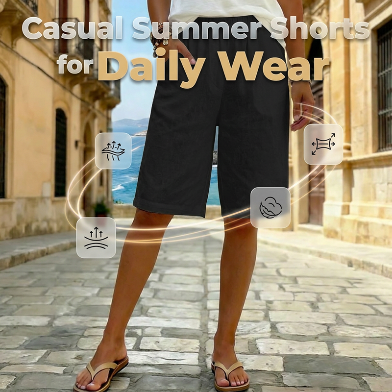 ⏳Time-limited Special⏰Solid Color Relaxed Fit Casual Shorts