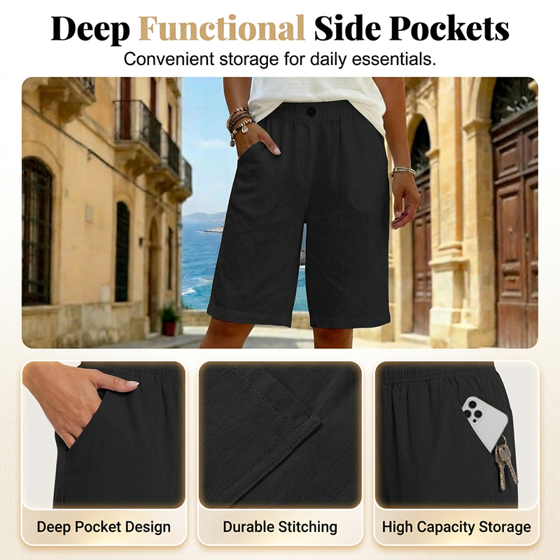 ⏳Time-limited Special⏰Solid Color Relaxed Fit Casual Shorts