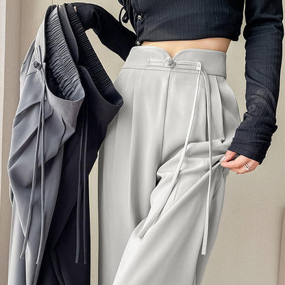 👖 LIMITED-TIME 50% OFF! ✨ High-Waist Wide-Leg Pants – Frog Button, Slenderizing, Anti-Wrinkle 🍃