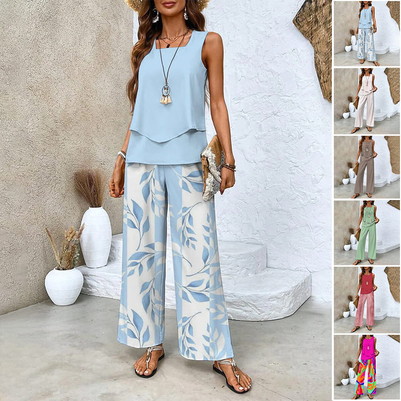 🎯 50% OFF – LOOK OF THE DAY! Women’s Matching Outfit – Flowy Trousers & Camisole Set ✨🌸 【Grab It Now】